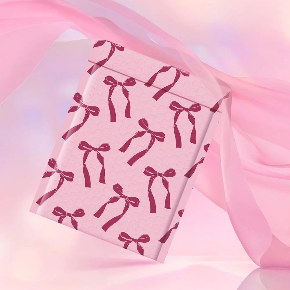 20 PK Bubble Mailers 4x8 Pink Bows Cute Design